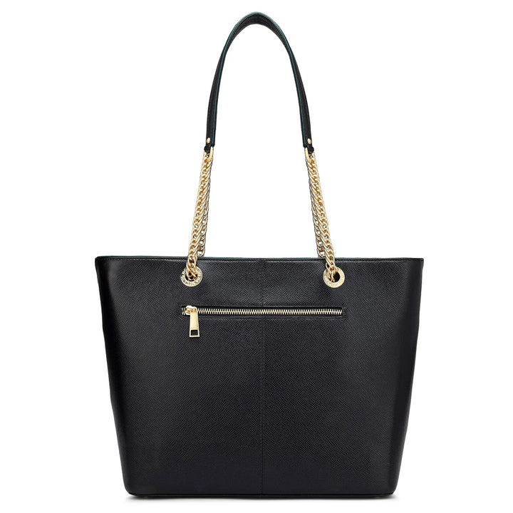 Medium Franzy Leather Tote - Black