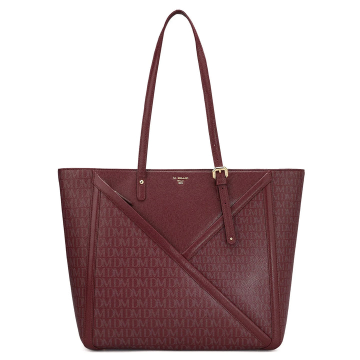 Large Monogram Franzy Leather Tote - Blood Stone