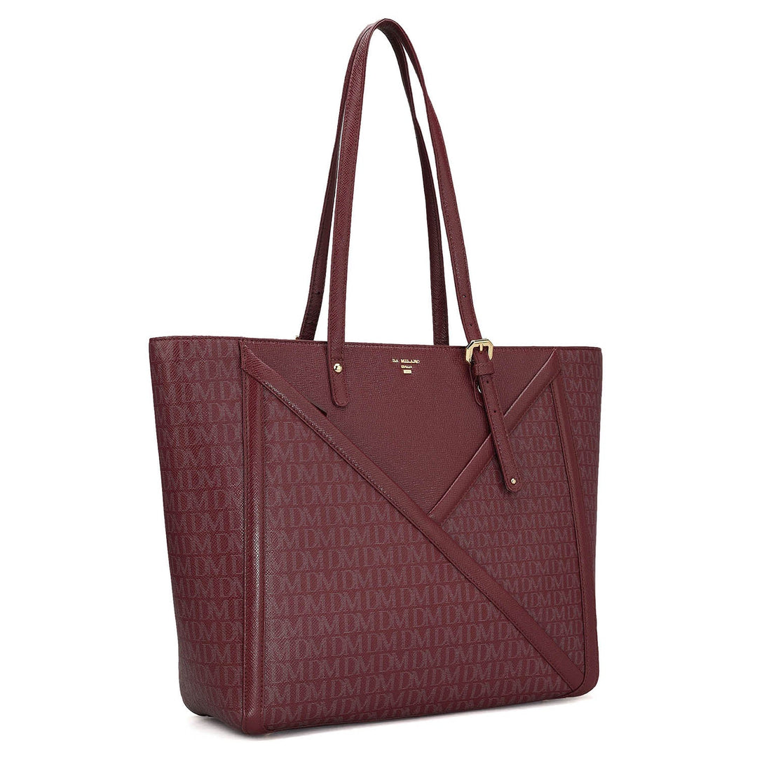 Large Monogram Franzy Leather Tote - Blood Stone