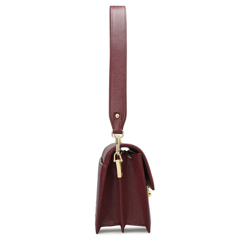 Small Monogram Leather Baguette - Blood Stone