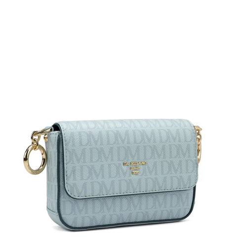 Small Monogram Franzy Leather Sling - Cloud Blue & Octane