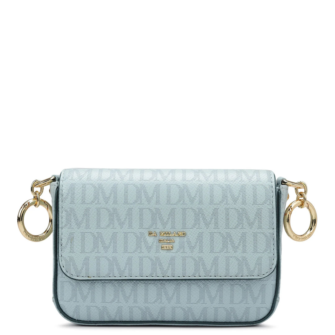 Small Monogram Franzy Leather Sling - Cloud Blue & Octane