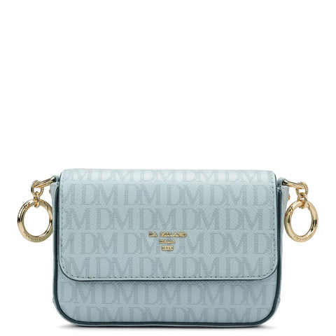 Small Monogram Franzy Leather Sling - Cloud Blue & Octane