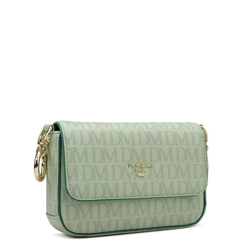 Small Monogram Franzy Leather Sling - Mint & Emerald Green