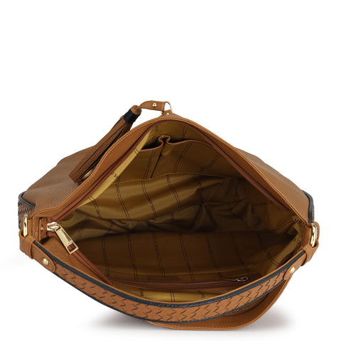 Medium Wax Leather Hobo Bag - Tan