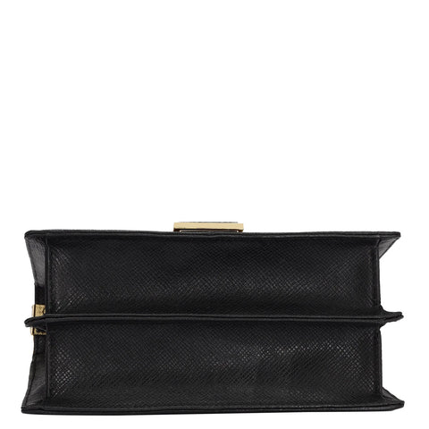 Small Monogram Leather Shoulder Bag - Black