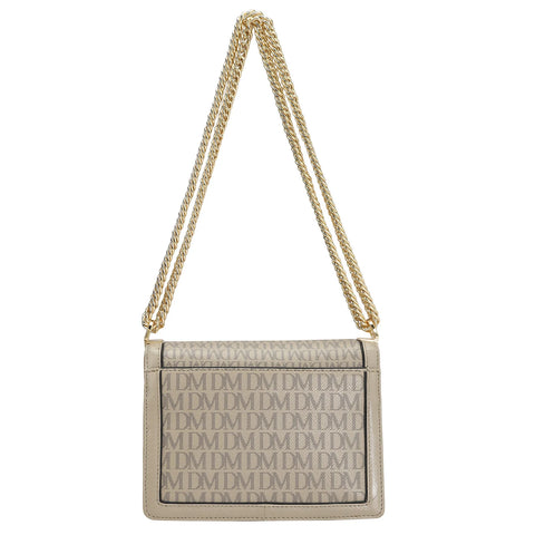 Small Monogram Leather Shoulder Bag - Chalk