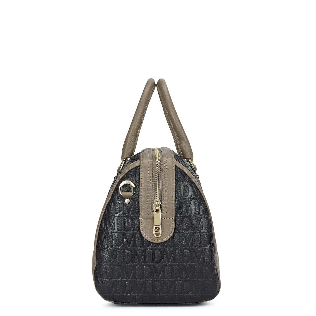 Medium Monogram Leather Bowler - Black