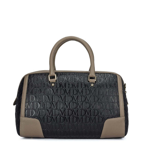 Medium Monogram Leather Bowler - Black