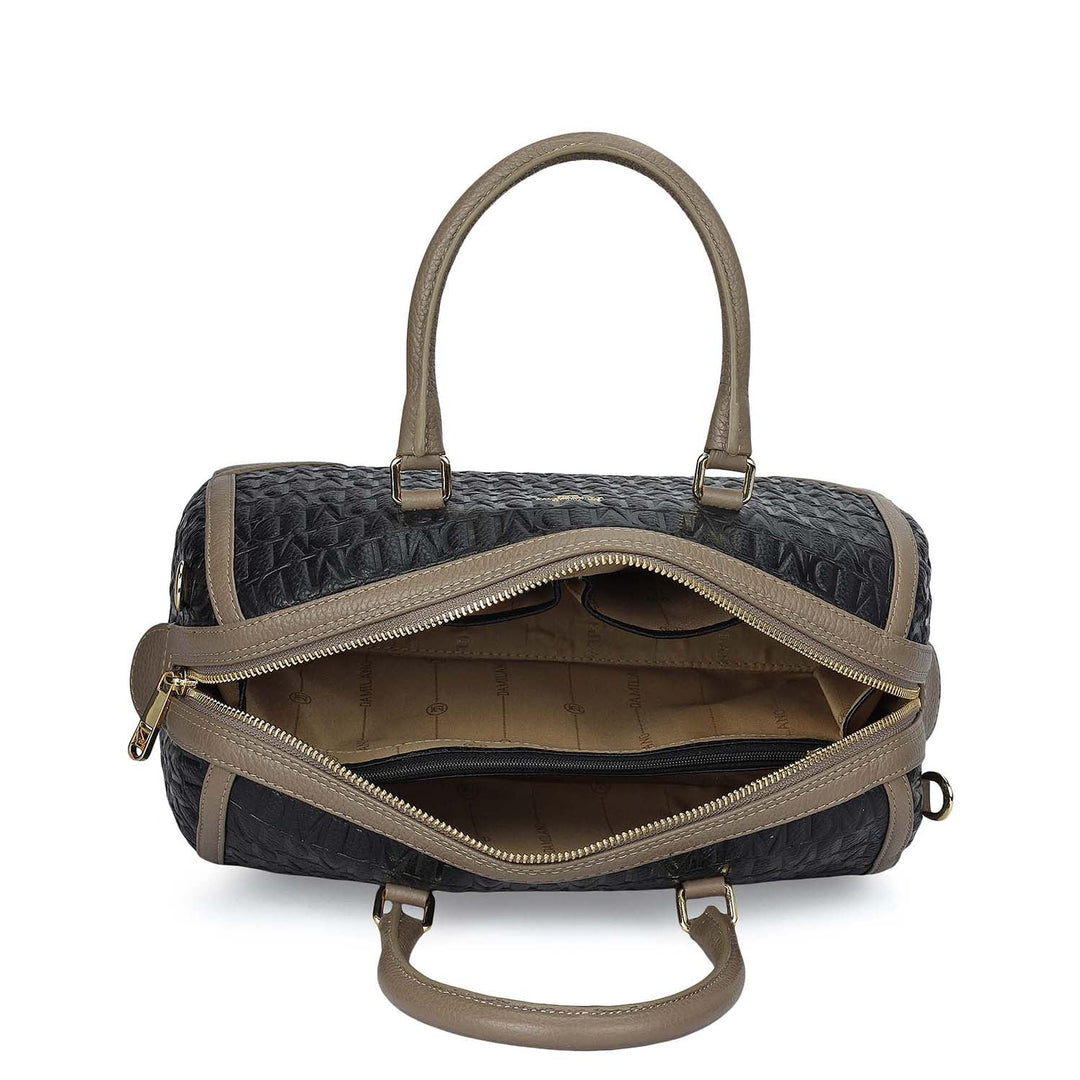 Medium Monogram Leather Bowler - Black