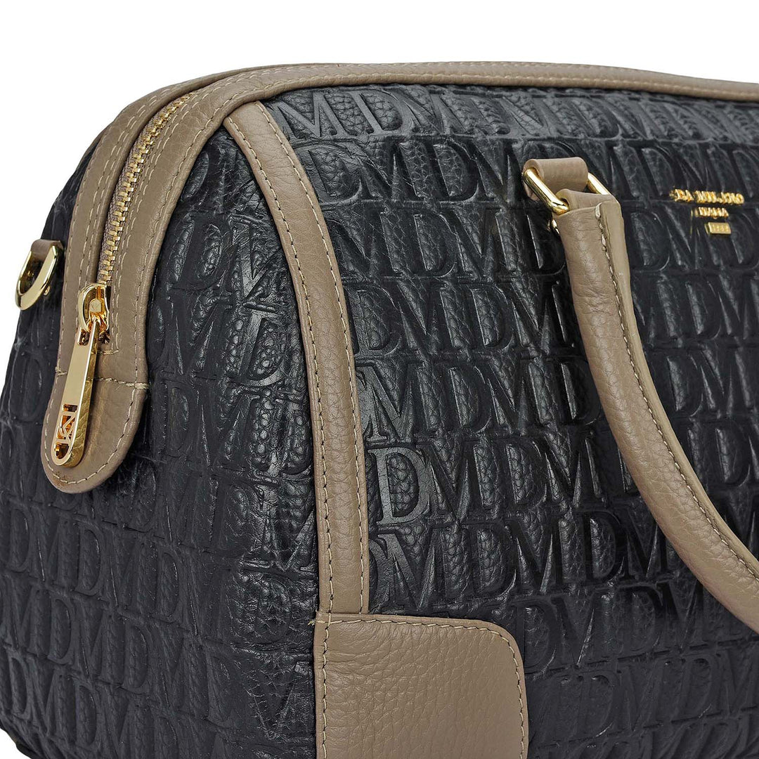 Medium Monogram Leather Bowler - Black