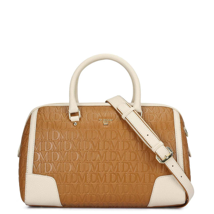 Medium Monogram Leather Bowler - Caramel