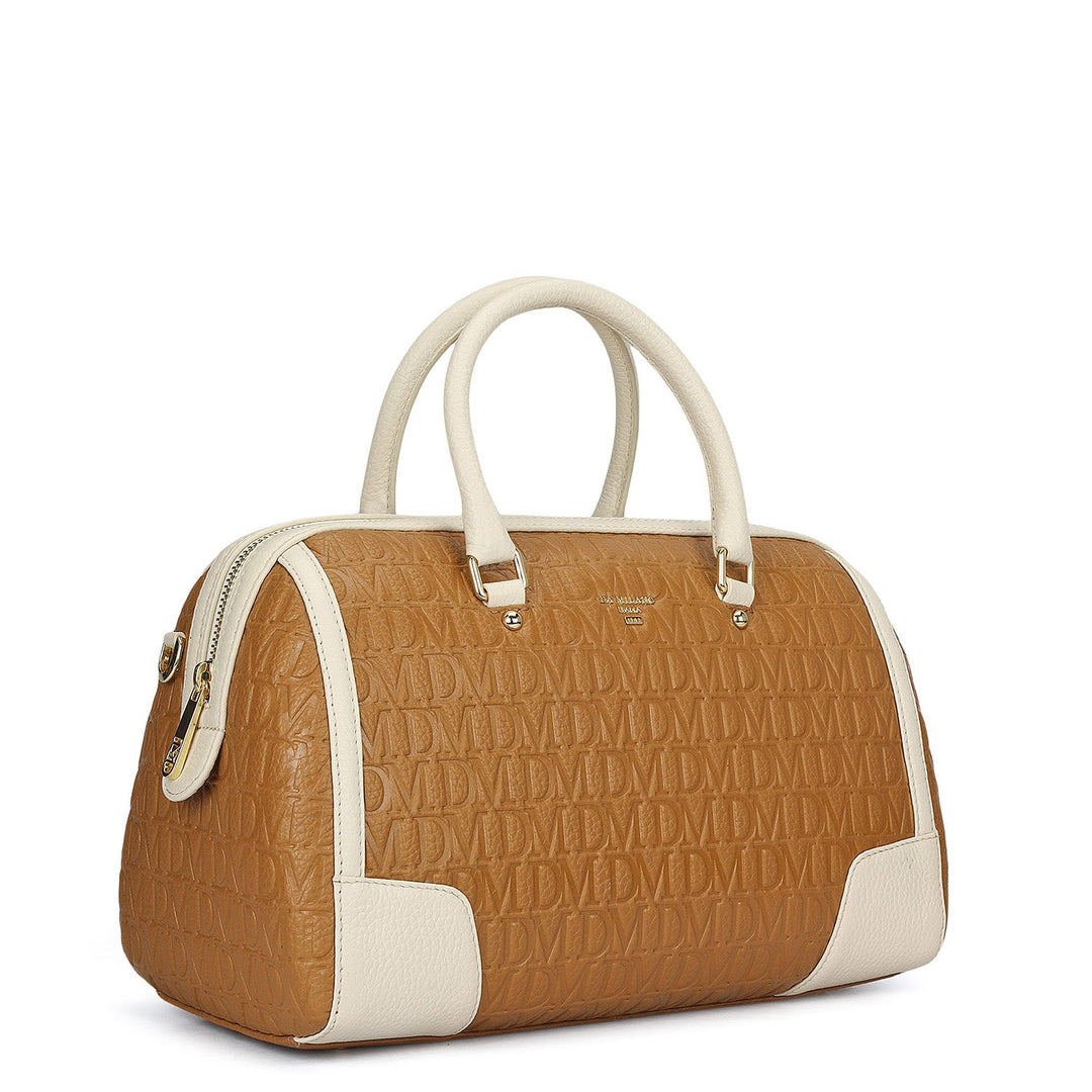 Medium Monogram Leather Bowler - Caramel