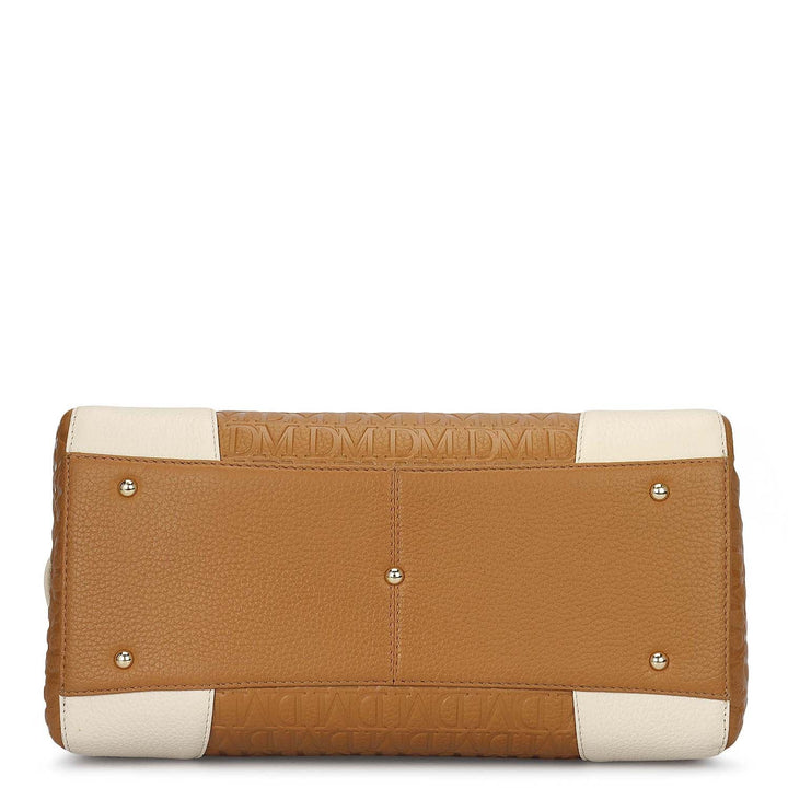 Medium Monogram Leather Bowler - Caramel