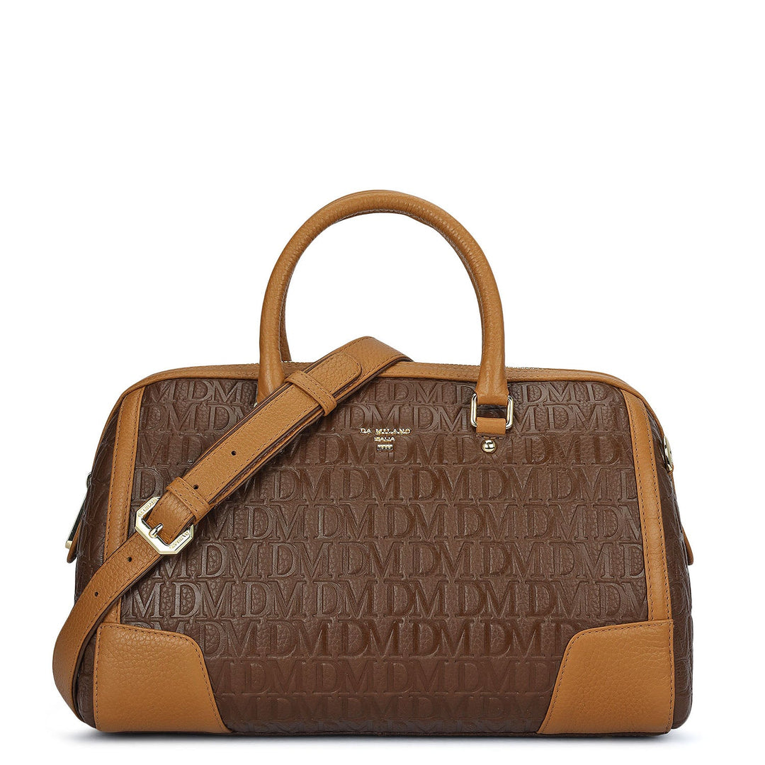 Medium Monogram Leather Bowler - Mocha