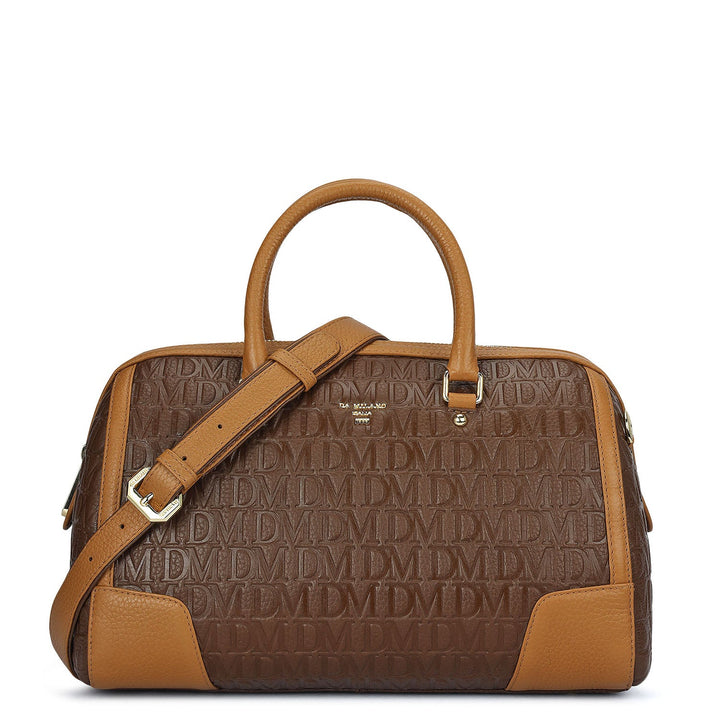 Medium Monogram Leather Bowler - Mocha