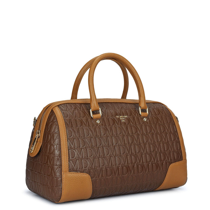 Medium Monogram Leather Bowler - Mocha