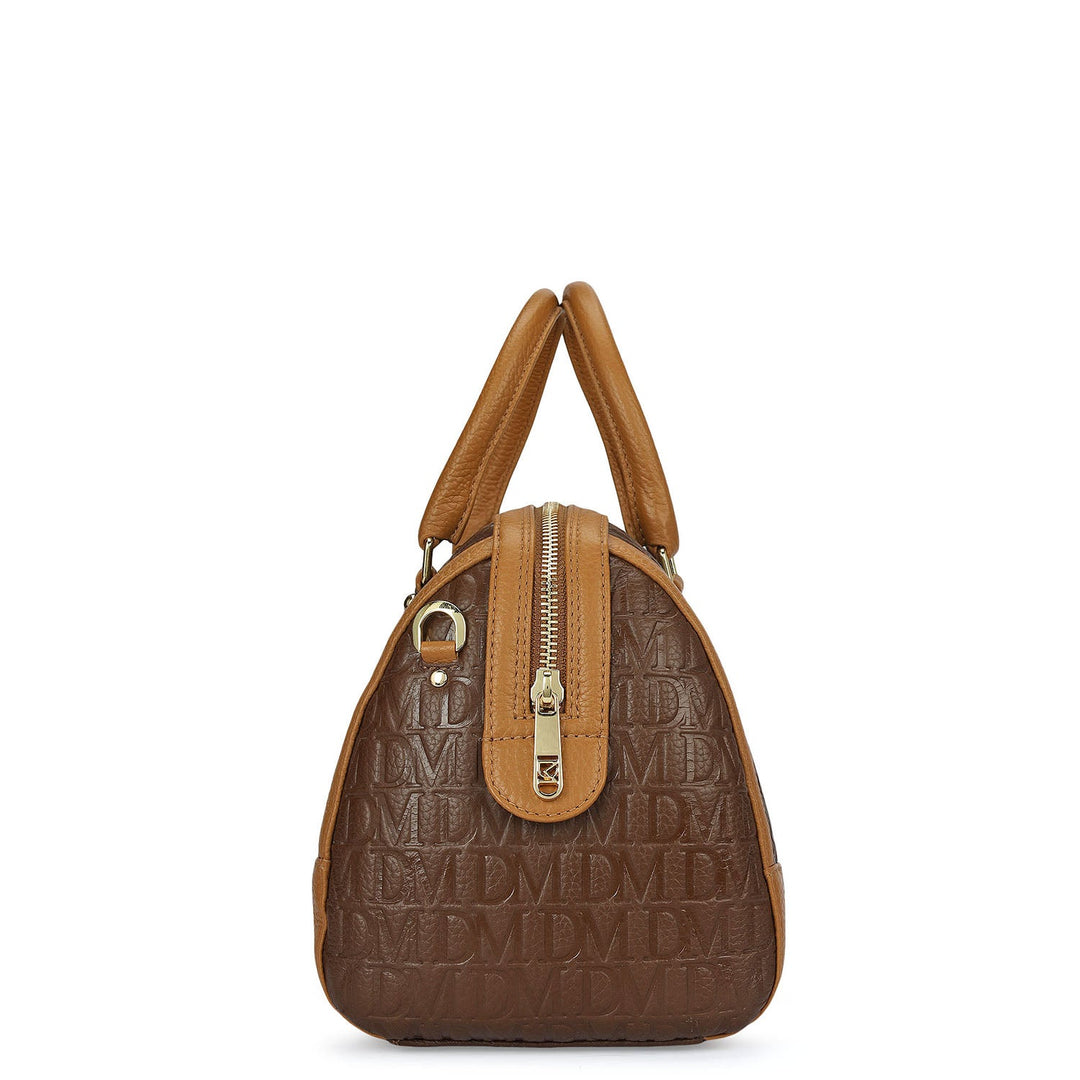 Medium Monogram Leather Bowler - Mocha