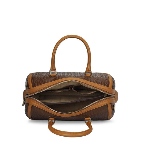 Medium Monogram Leather Bowler - Mocha
