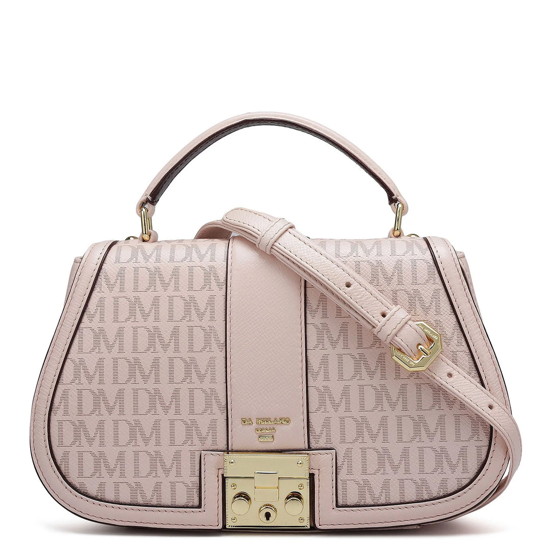 Small Monogram Franzy Leather Satchel - Blush