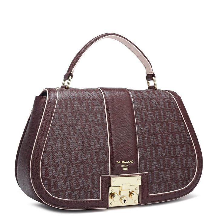 Small Monogram Franzy Leather Satchel - Wine