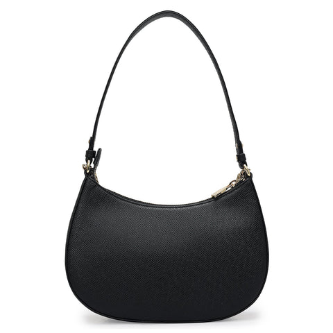 Small Franzy Leather Baguette - Black