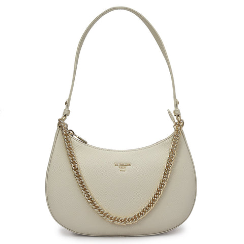 Small Franzy Leather Baguette - Marshmallow