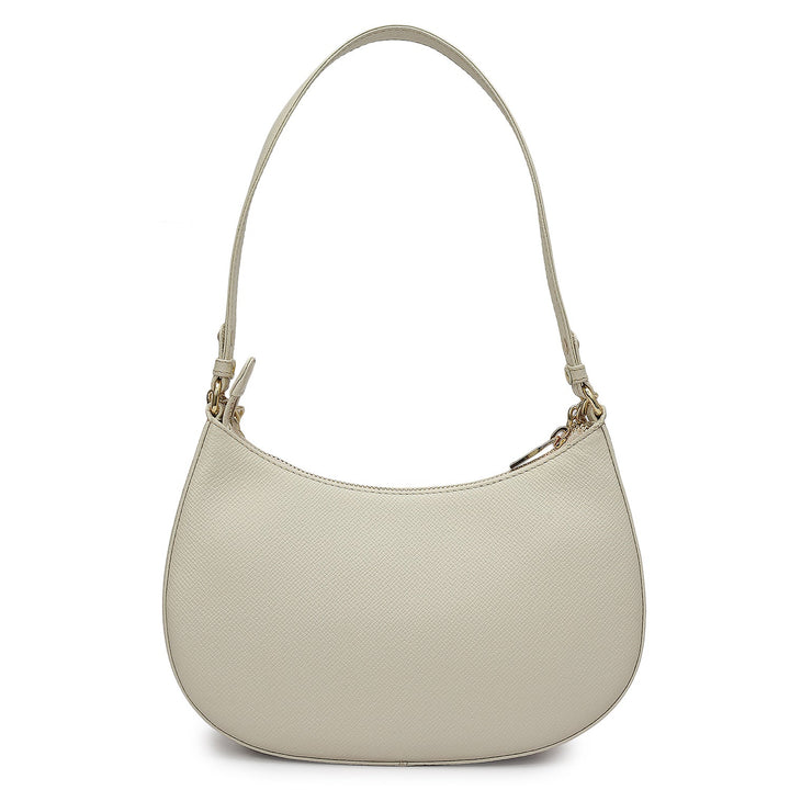 Small Franzy Leather Baguette - Marshmallow