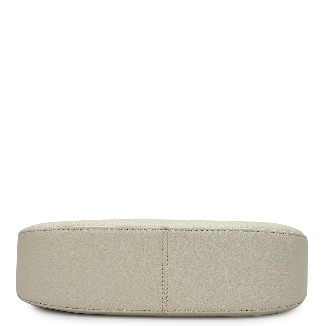 Small Franzy Leather Baguette - Marshmallow