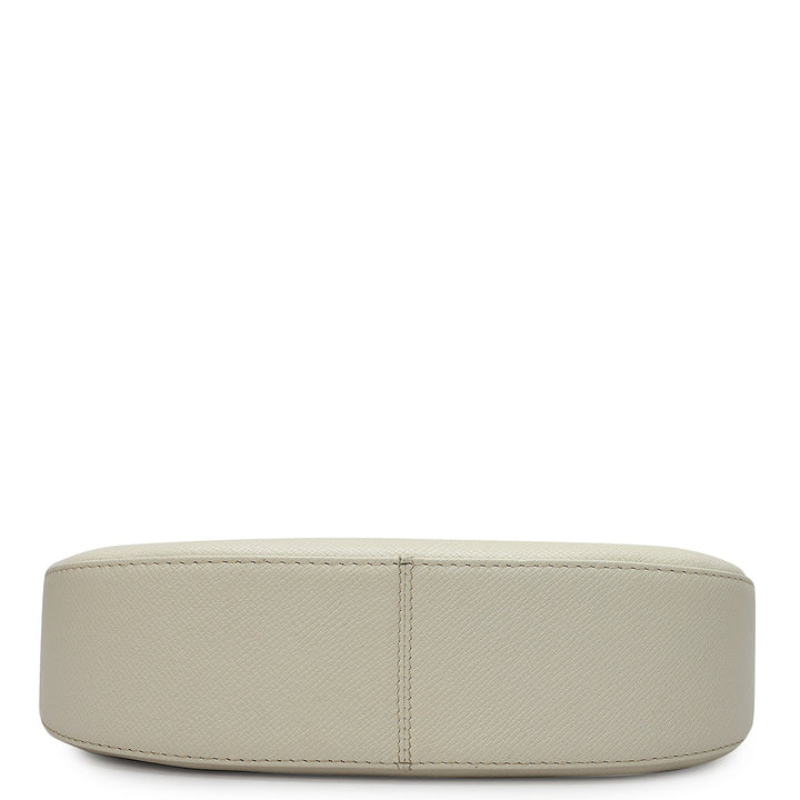 Small Franzy Leather Baguette - Marshmallow