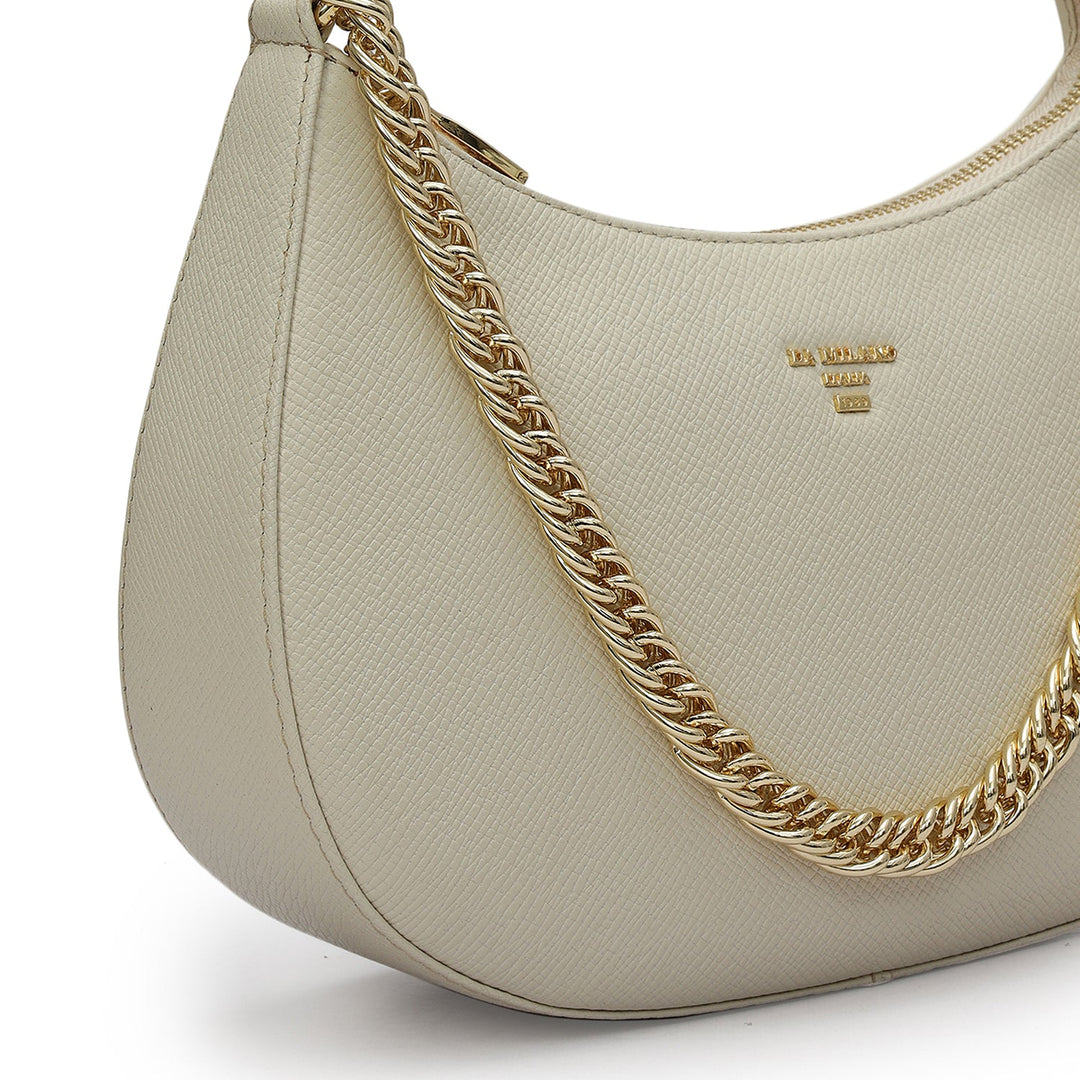 Small Franzy Leather Baguette - Marshmallow