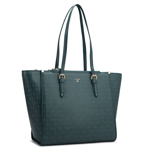 Medium Monogram Leather Tote - Octane