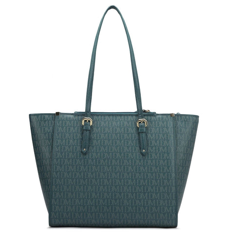 Medium Monogram Leather Tote - Octane