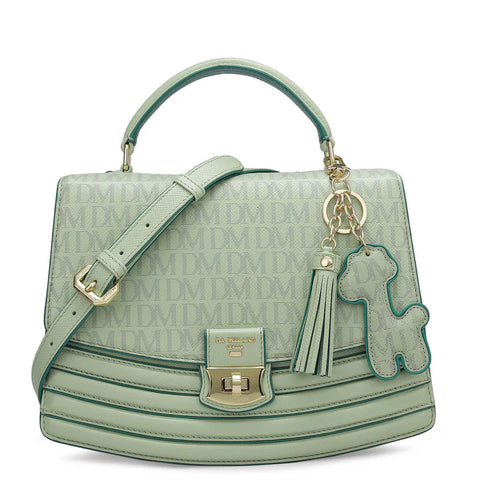 Small Monogram Franzy Leather Satchel - Mint