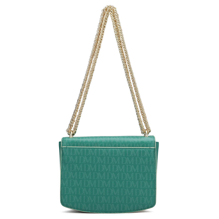 Small Monogram Franzy Leather Shoulder Bag - Emerald Green