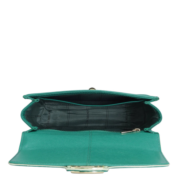 Small Monogram Franzy Leather Shoulder Bag - Emerald Green