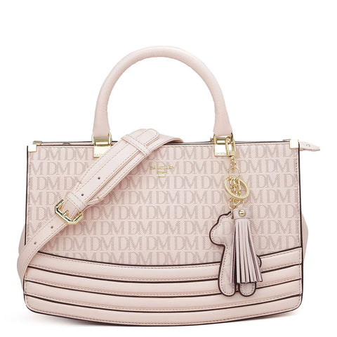 Medium Monogram Franzy Leather Satchel - Blush