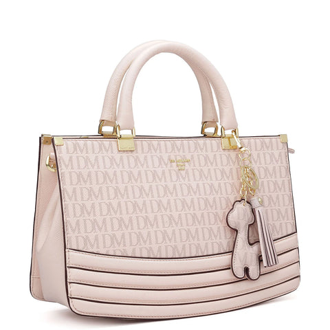 Medium Monogram Franzy Leather Satchel - Blush