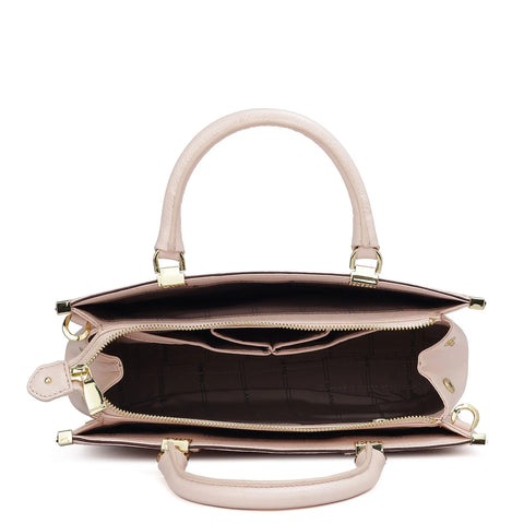 Medium Monogram Franzy Leather Satchel - Blush