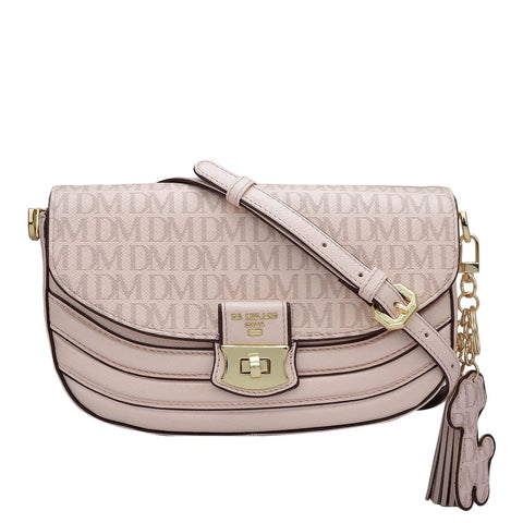 Small Monogram Franzy Leather Baguette - Blush