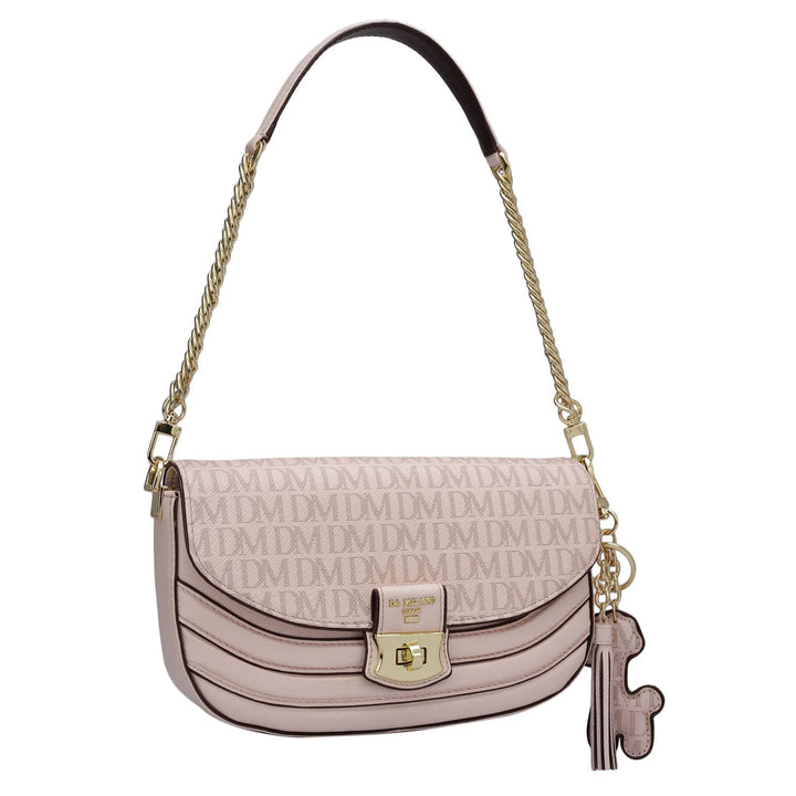 Small Monogram Franzy Leather Baguette - Blush