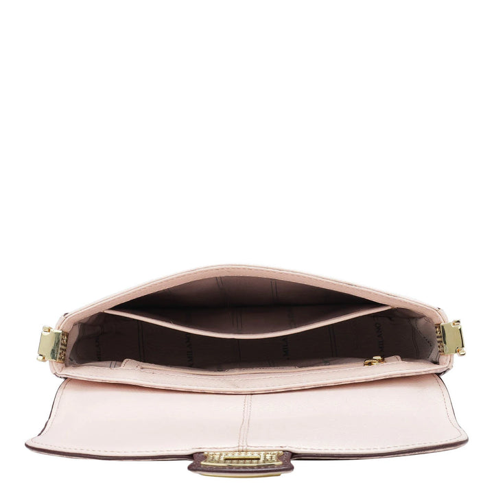 Small Monogram Franzy Leather Baguette - Blush