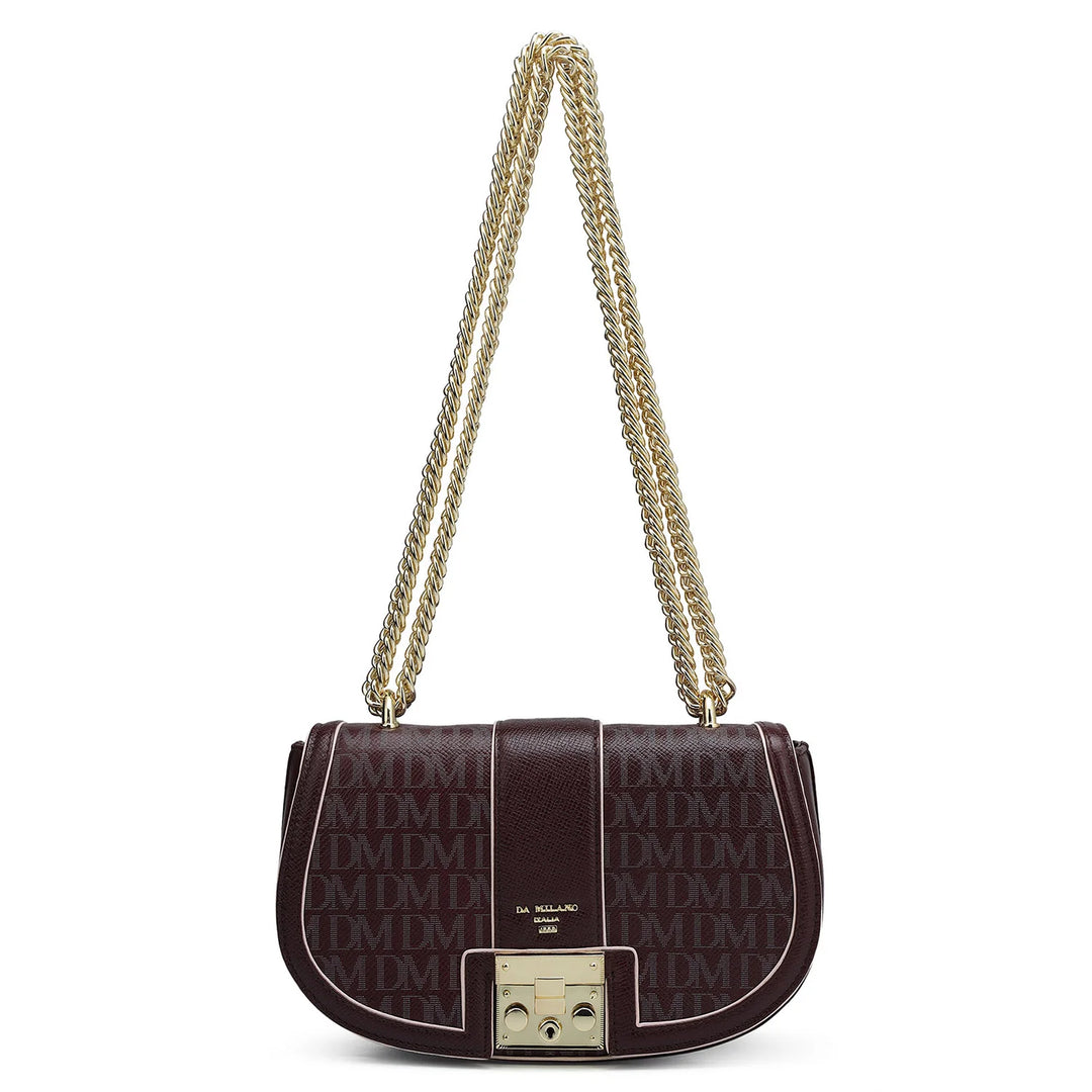 Small Monogram Franzy Leather Shoulder Bag - Wine