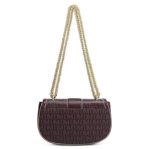 Small Monogram Franzy Leather Shoulder Bag - Wine