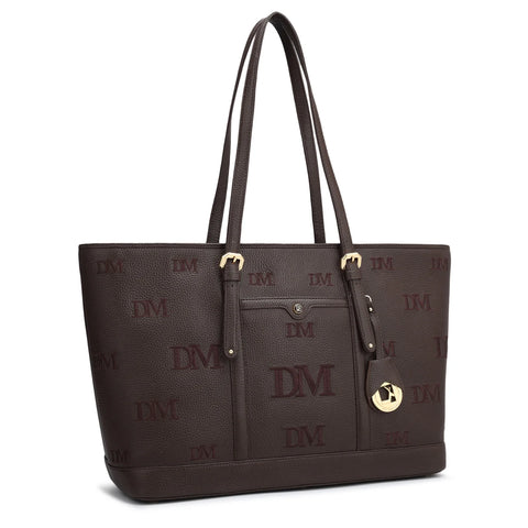 Large Wax Leather Tote - Chocolate