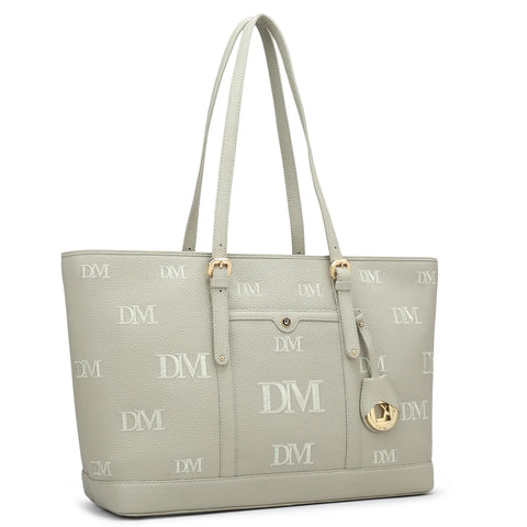 Large Wax Leather Tote - Khaki