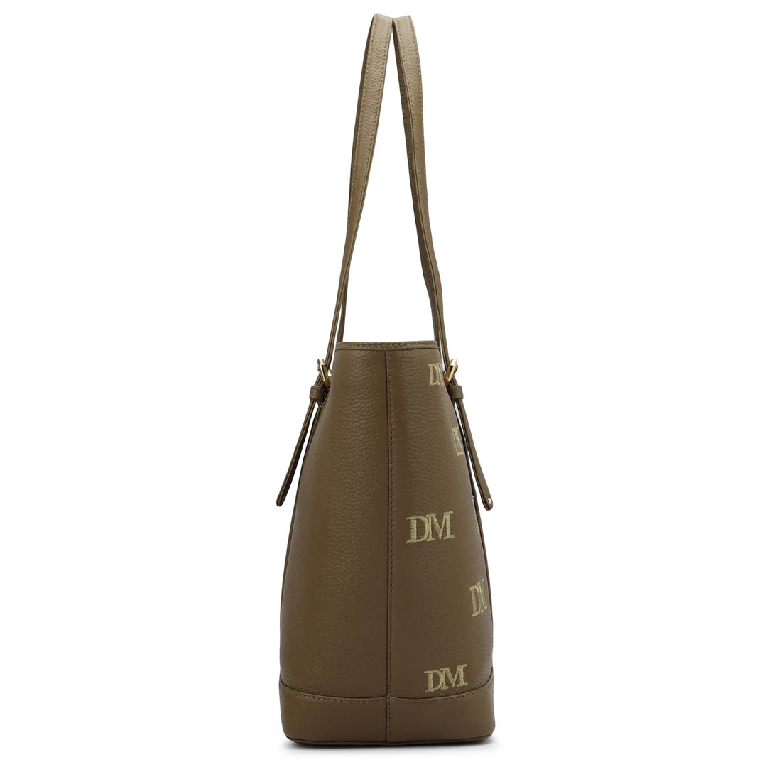 Large Wax Leather Tote - Moss