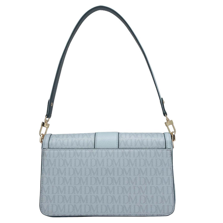 Small Monogram Franzy Leather Baguette - Cloud Blue