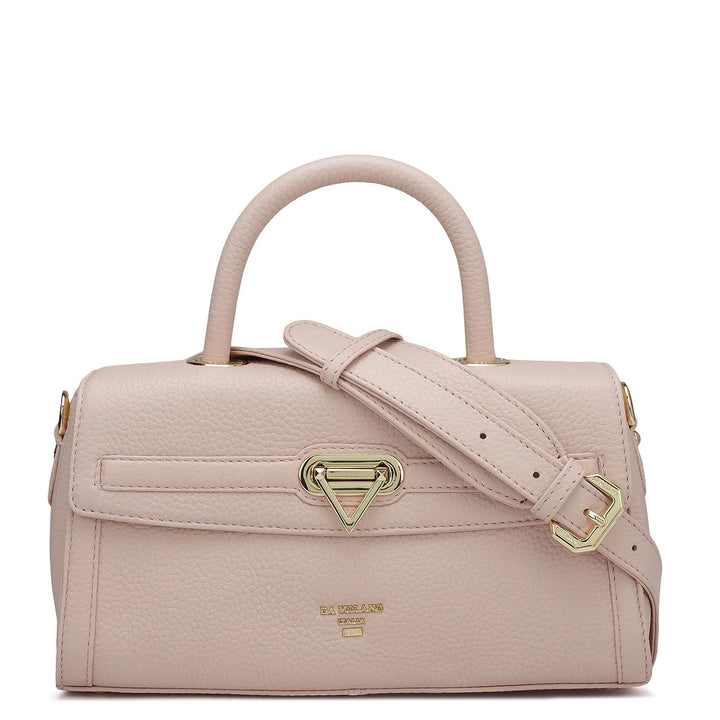 Small Wax Leather Satchel - Baby Pink