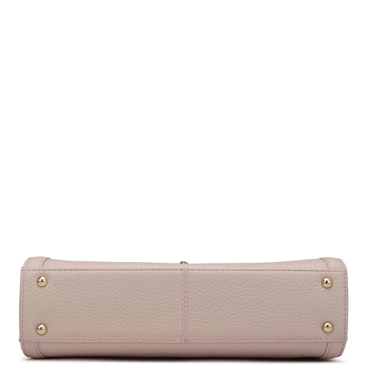 Small Wax Leather Satchel - Baby Pink